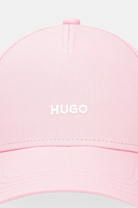 HUGO czapka z daszkiem bawełniana kolor różowy z aplikacją 50519255 - zdjęcie produktu nr 2