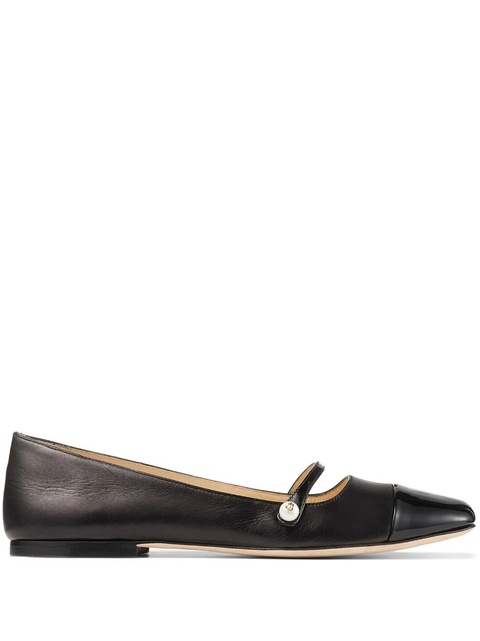 Jimmy Choo Elisa leather ballerina shoes - Black - zdjęcie produktu nr 1