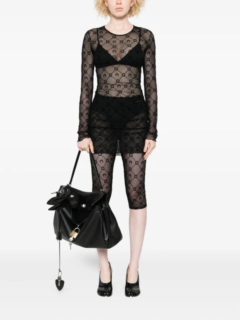 Marine Serre moon-embellished mesh dress - Black - zdjęcie produktu nr 2
