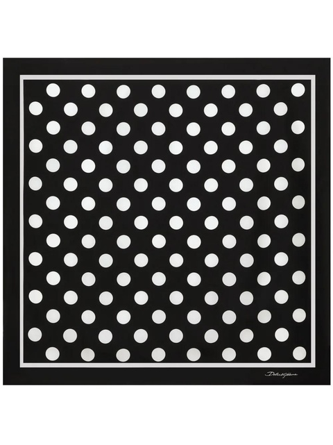 Dolce & Gabbana polka-dot print silk scarf - Black - zdjęcie produktu nr 1