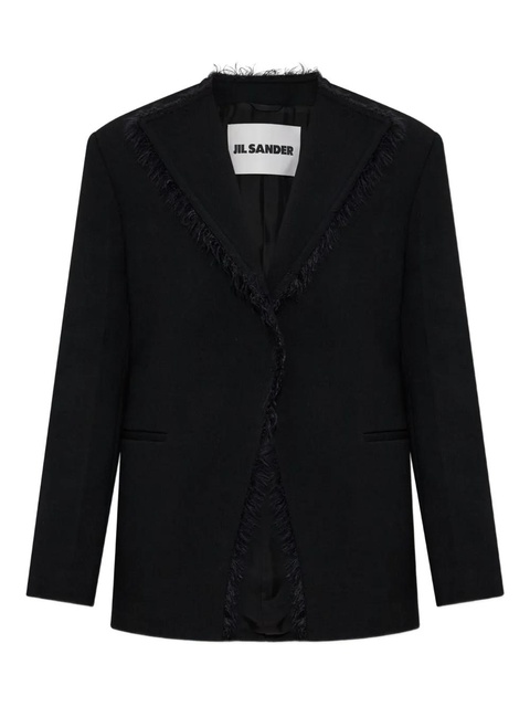 Jil Sander fringed lapel jacket - Black - zdjęcie produktu nr 1
