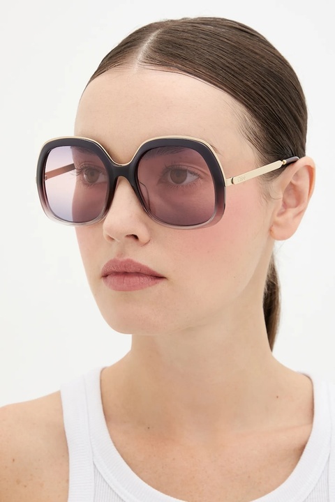 Chloé okulary przeciwsłoneczne damskie kolor bordowy CH0327S - zdjęcie produktu nr 1