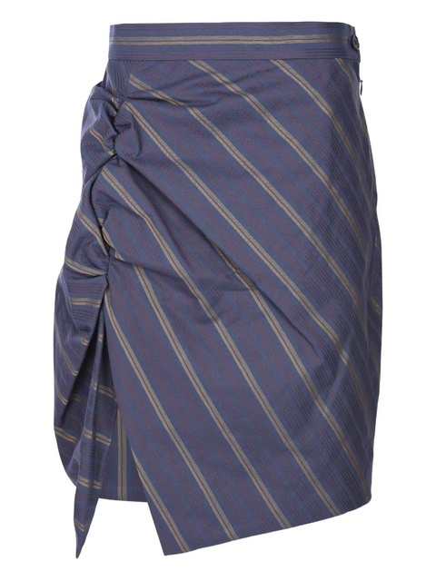Vivienne Westwood striped gathered midi skirt - Purple - zdjęcie produktu nr 2