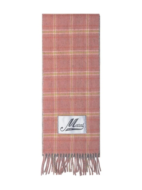 Marni checked fringed scarf - Pink - zdjęcie produktu nr 2