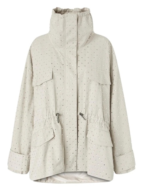 PINKO crystal-embellished high-neck coat - Neutrals - zdjęcie produktu nr 1