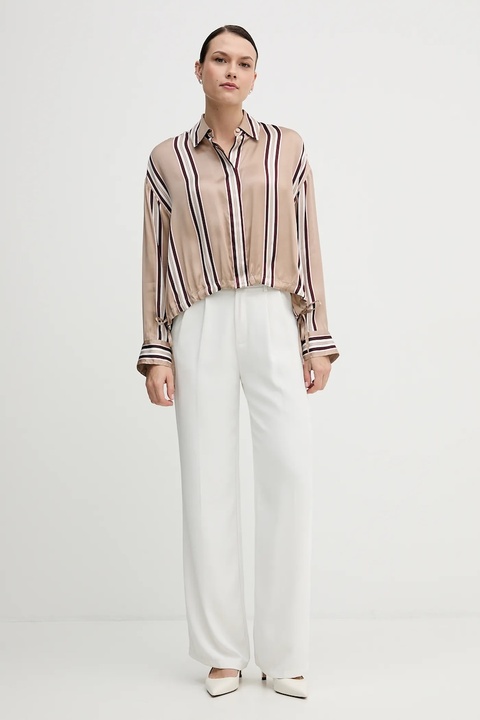 Marc Aurel koszula damska kolor beżowy relaxed z kołnierzykiem klasycznym 6203-1001-93488 - zdjęcie produktu nr 2