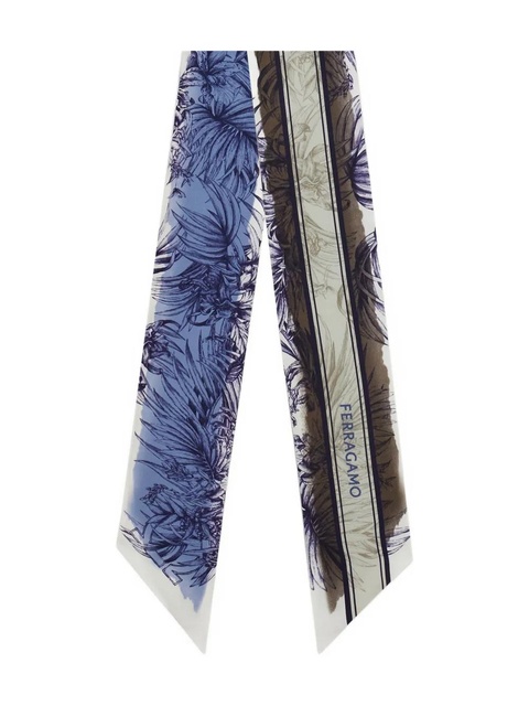 Ferragamo printed silk scarf - Blue - zdjęcie produktu nr 1