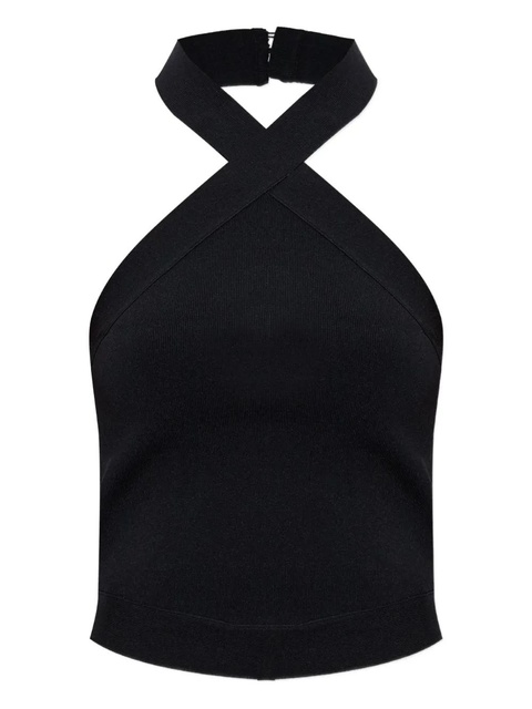 Cult Gaia cross-neck ribbed top - Black - zdjęcie produktu nr 1