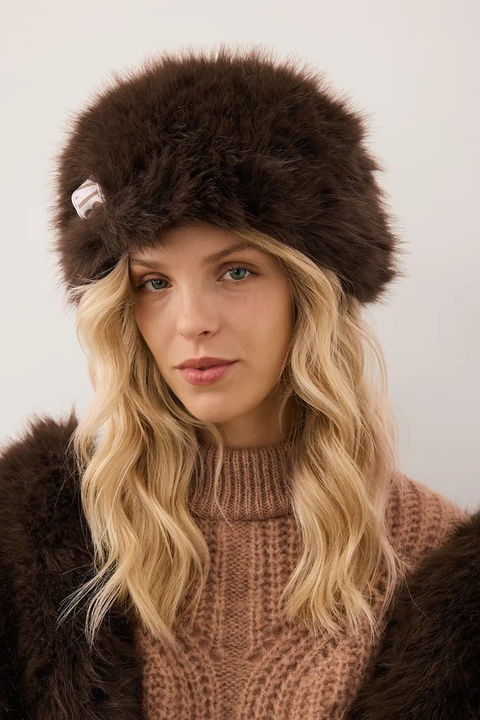 Bizuu czapka FURRA kolor brązowy FURRA BRĄZOWY - zdjęcie produktu nr 2