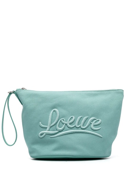LOEWE embroidered-logo cosmetic bag - Blue - zdjęcie produktu nr 1