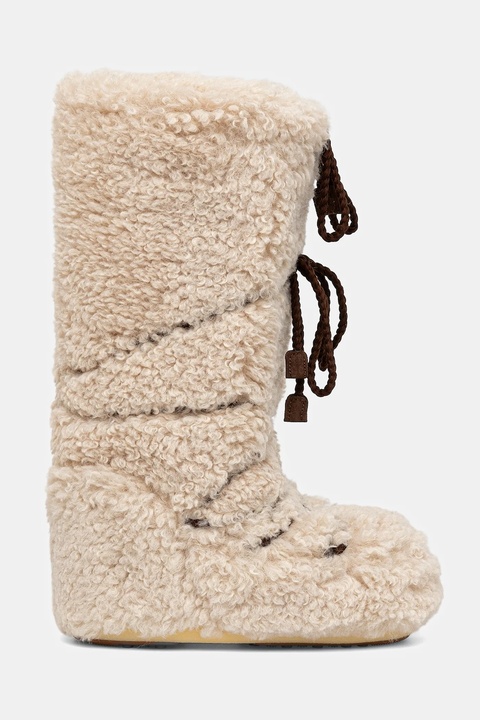 Moon Boot śniegowce MB ICON CURLY EXTRA kolor beżowy 80D1403070 L007 - zdjęcie produktu nr 2