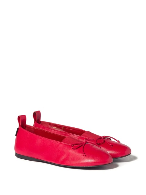 Miu Miu Élan bow-detail leather ballerina flats - Red - zdjęcie produktu nr 1