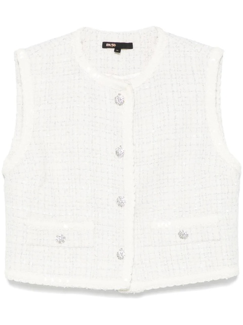 Maje sequin-embellished tweed jacket - White - zdjęcie produktu nr 1