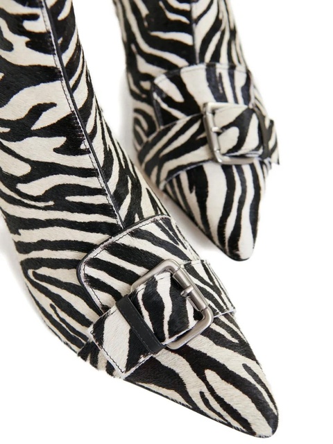 Essentiel Antwerp 45mm Ickle zebra-print buckle ankle boots - Black - zdjęcie produktu nr 2