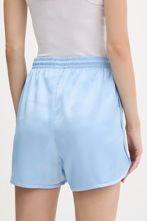 adidas Originals szorty Ruffle Shorts damskie kolor niebieski gładkie high waist KC8817 - zdjęcie produktu nr 1