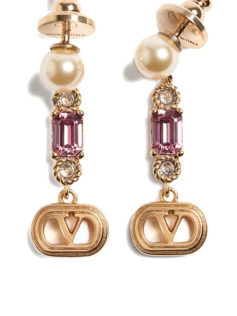 Valentino Garavani Ovalette crystal-embellished earrings - Gold - zdjęcie produktu nr 2