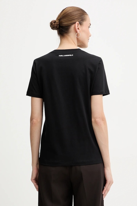 Karl Lagerfeld t-shirt bawełniany KL ESSENTIAL damski kolor czarny B1W17091 - zdjęcie produktu nr 1