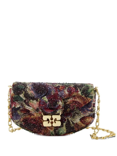 GANNI Apo tapestry-print chain wallet - Red - zdjęcie produktu nr 1