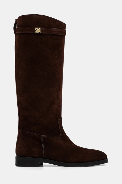 Steve Madden kozaki zamszowe Novi damskie kolor brązowy na płaskim obcasie 11004728 - zdjęcie produktu nr 2