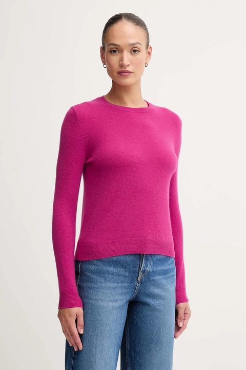 United Colors of Benetton sweter wełniany damski kolor różowy lekki - zdjęcie produktu nr 1