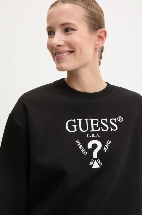 Guess bluza ROBERTA damska kolor czarny z aplikacją V5RQ12 KC3D2 - zdjęcie produktu nr 2