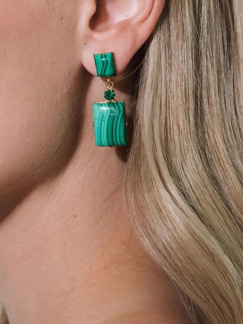 Jennifer Behr Joliel rectangular-stone earrings - Gold - zdjęcie produktu nr 2