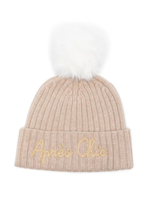 MC2 Saint Barth pompom embroidered hat - Brown - zdjęcie produktu nr 1
