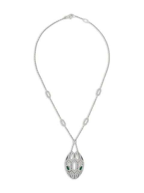 Bvlgari 18K white gold Serpenti Seduttori diamond and emerald necklace - Silver - zdjęcie produktu nr 1