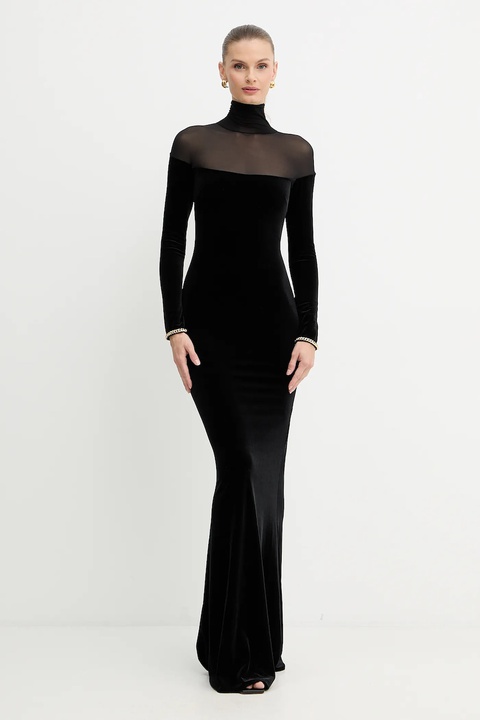 Elisabetta Franchi sukienka kolor czarny maxi dopasowana ABR4257E2 - zdjęcie produktu nr 1