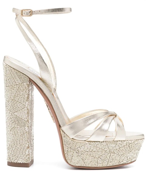 Aquazzura 150mm beaded sandals - Gold - zdjęcie produktu nr 1