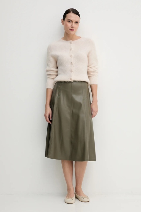 United Colors of Benetton spódnica kolor zielony midi rozkloszowana 4M3CD0059 - zdjęcie produktu nr 2