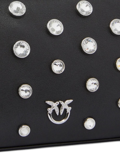 PINKO crystal-embellished chain cross body bag - Black - zdjęcie produktu nr 2