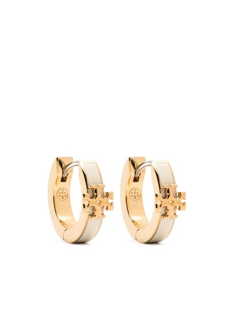 Tory Burch Kira enamel huggie hoop earrings - Gold - zdjęcie produktu nr 1