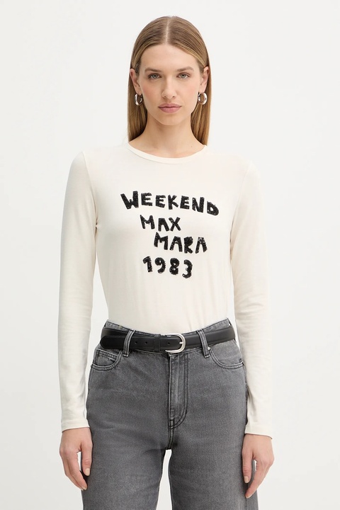 Weekend Max Mara longsleeve RENOIR kolor beżowy 2525946032600 - zdjęcie produktu nr 1