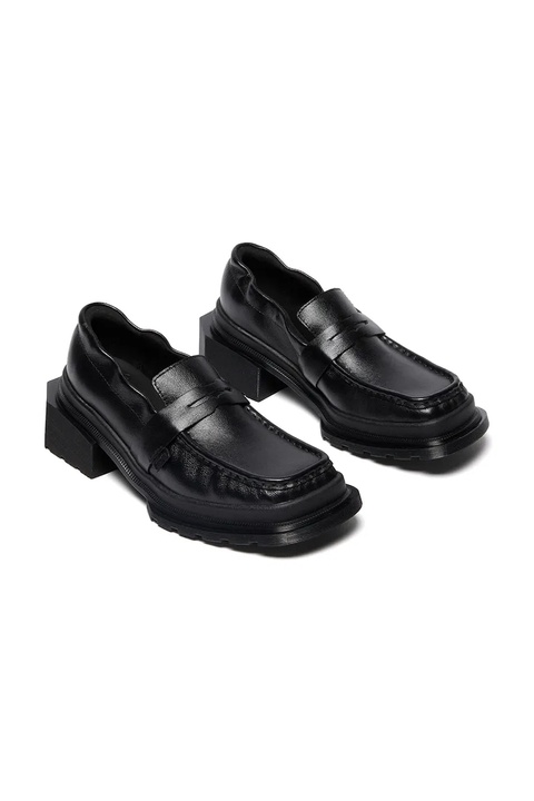 Dr. Martens mokasyny skórzane Maybole Loafer damskie kolor czarny na platformie DM42063001 - zdjęcie produktu nr 1