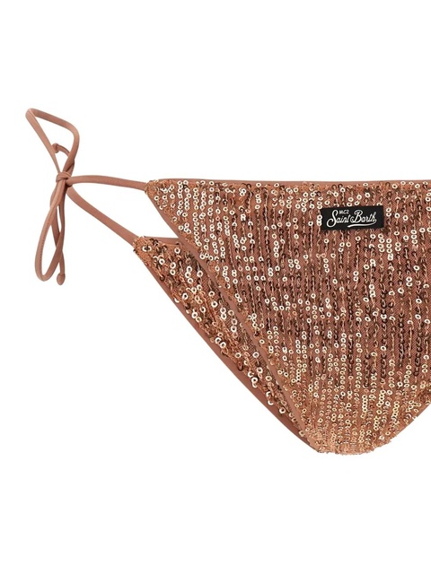 MC2 Saint Barth sequin-embellished tie-side bikini bottom - Brown - zdjęcie produktu nr 2