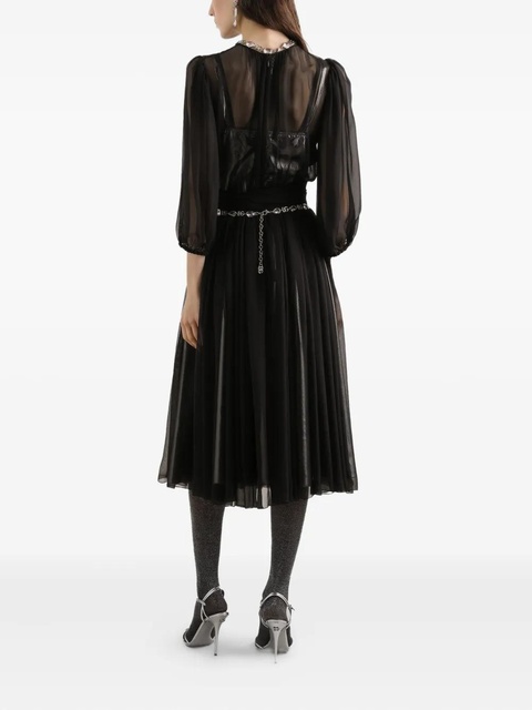 Dolce & Gabbana jewel-embellished chiffon dress - Black - zdjęcie produktu nr 2