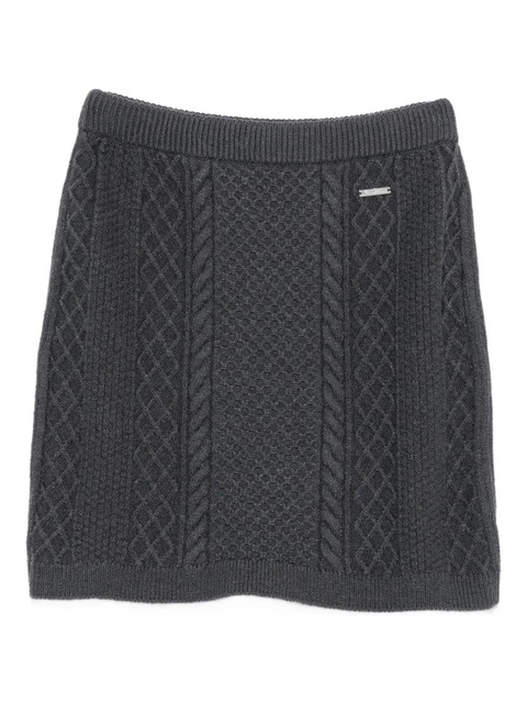 JW Anderson logo-plaque cable-knit mini skirt - Grey - zdjęcie produktu nr 1