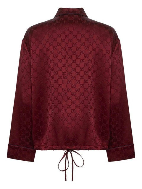 Gucci GG-pattern drawstring shirt - Red - zdjęcie produktu nr 2