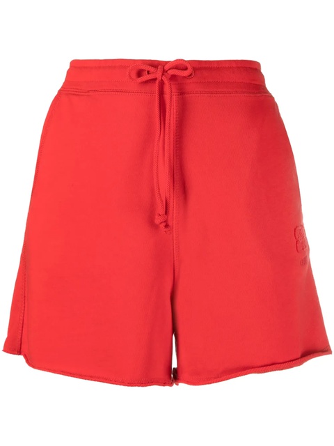 GANNI logo-embroidered cotton track shorts - zdjęcie produktu nr 1