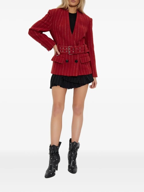 ISABEL MARANT pinstripe belted jacket - Red - zdjęcie produktu nr 2
