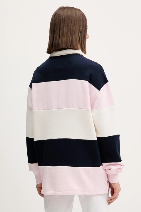 Tommy Jeans bluza bawełniana damska kolor różowy wzorzysta DW0DW21927 - zdjęcie produktu nr 2