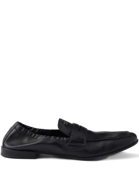 Prada Shuffle antiqued screen-printed-logo loafers - Black - zdjęcie produktu nr 1