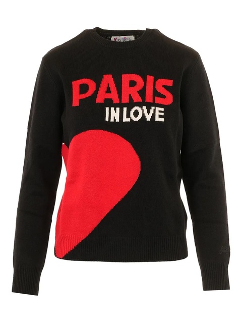 MC2 Saint Barth heart-motif crew-neck sweater - Black - zdjęcie produktu nr 1