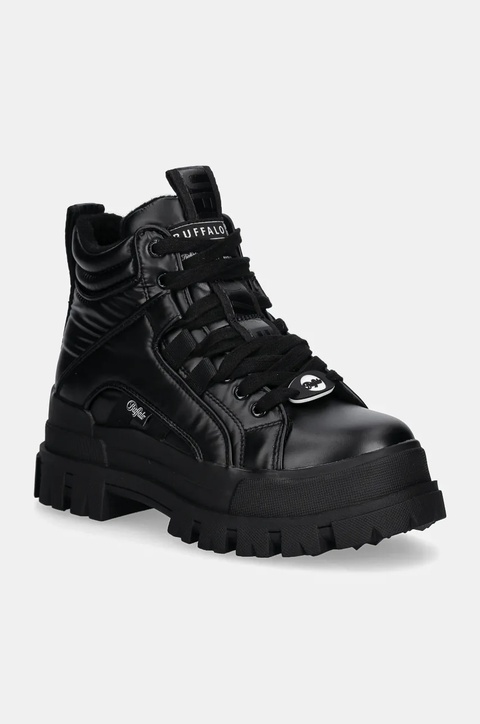 Buffalo workery Aspha Nc Mid damskie kolor czarny na platformie 1622499-BLK - zdjęcie produktu nr 1