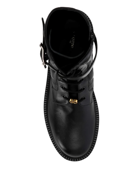Valentino Garavani VLogo leather combat boots - Black - zdjęcie produktu nr 2