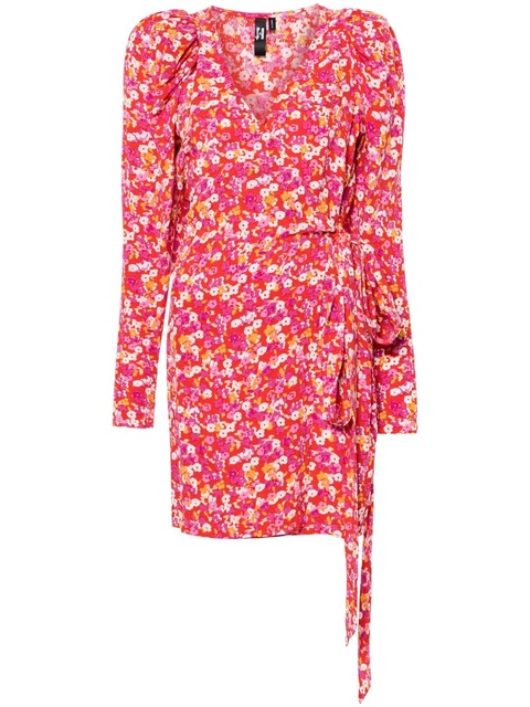 ROTATE BIRGER CHRISTENSEN x Reina Olga floral-jacquard wrap dress - Red - zdjęcie produktu nr 1