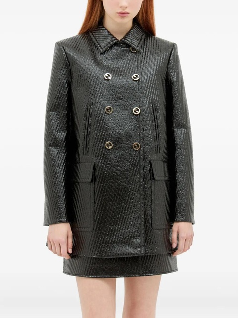 Gucci double-breasted textured coat - Black - zdjęcie produktu nr 1