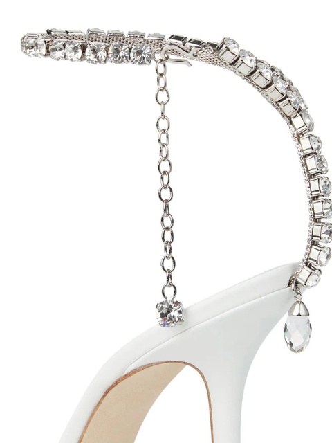 Jimmy Choo 100mm Saeda crystal-embellished pumps - White - zdjęcie produktu nr 2