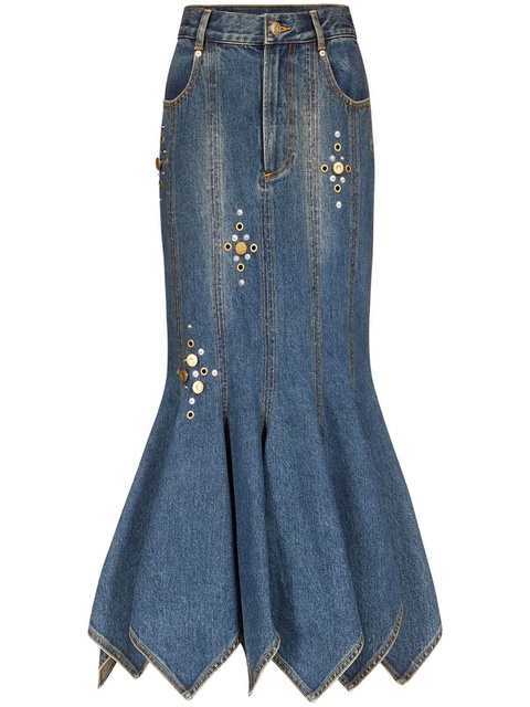 AREA stud-detail midi skirt - Blue - zdjęcie produktu nr 1